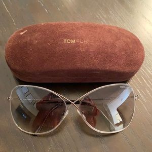 Tom Ford sunglasses black lens gun metal color frame